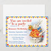 Alice au pays des merveilles Invitations de fête d (Devant / Derrière)