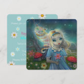 Alice au pays des merveilles Invitations de fête d (Devant / Derrière)