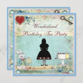 Alice au pays des merveilles Invitations du Tea Pa (Devant / Derrière)