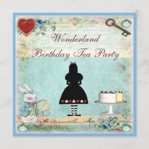 Alice au pays des merveilles Invitations du Tea Pa