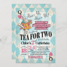 Alice au pays des merveilles Invitations pour le 2