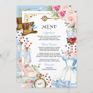 Alice au pays des merveilles Menu Baby shower d'an