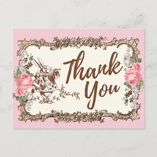 alice au pays des merveilles merci carte postale (Devant)