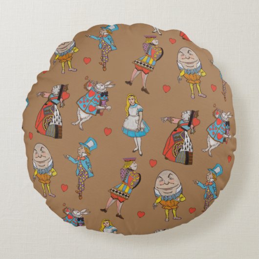 Alice au pays des merveilles Motif Coussin rond (Devant)