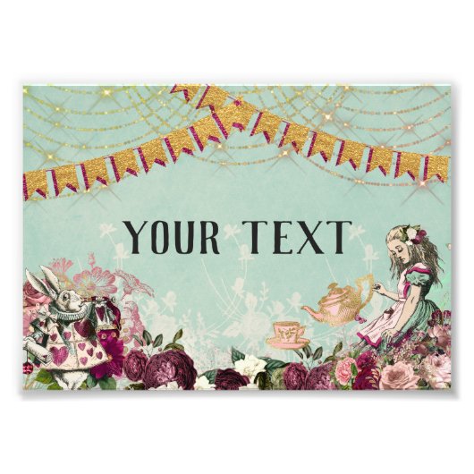 Alice au pays des merveilles Photo Tea Print (Devant)