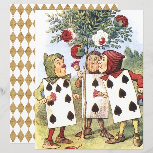 Alice au pays des merveilles, Red Roses, papier à  (Devant / Derrière)