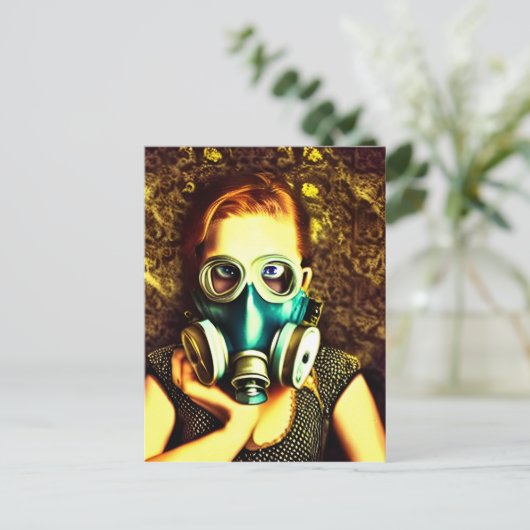 Alice avec cheveux rouges dans une carte postale d (Debout devant)