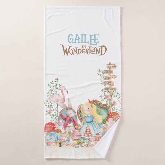 Alice Aventures dans Woderland Anniversaire Tea Pa (Serviette de bain)