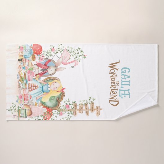 Alice Aventures dans Woderland Anniversaire Tea Pa (Serviette de bain)