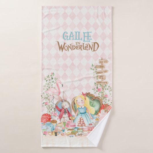 Alice Aventures dans Woderland Anniversaire Tea Pa (Serviette de bain)