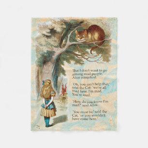 Alice Avonturen in Wonderland Cheshire Cat Fleece Deken