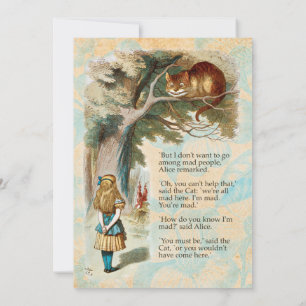 Alice Avonturen in Wonderland Cheshire Cat Kaart