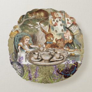 Alice Avonturen Klassieke Wonderland Theepartij Rond Kussen