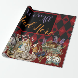 Alice Avonturen met Wonderland Gekke Cheshire Kat Cadeaupapier