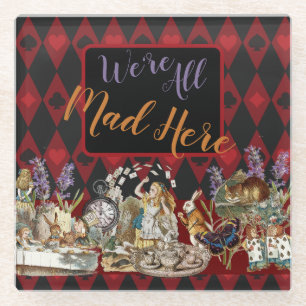 Alice Avonturen met Wonderland Gekke Cheshire Kat Glazen Onderzetter