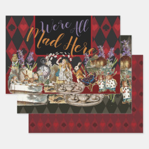 Alice Avonturen met Wonderland Gekke Cheshire Kat Inpakpapier Vel