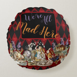 Alice Avonturen met Wonderland Gekke Cheshire Kat Rond Kussen