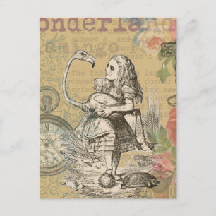 Alice Avonturen Wonderland Flamingo Klassieker Briefkaart