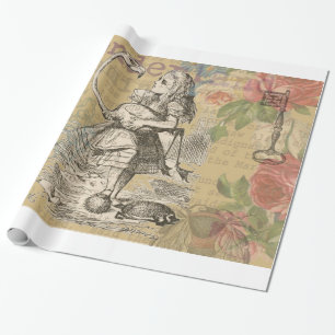 Alice Avonturen Wonderland Flamingo Klassieker Cadeaupapier