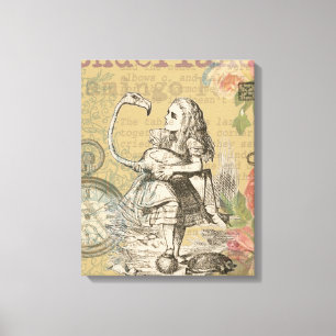 Alice Avonturen Wonderland Flamingo Klassieker Canvas Afdruk