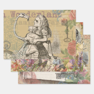 Alice Avonturen Wonderland Flamingo Klassieker Inpakpapier Vel