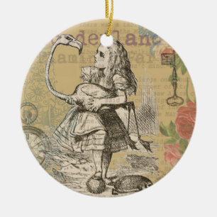 Alice Avonturen Wonderland Flamingo Klassieker Keramisch Ornament
