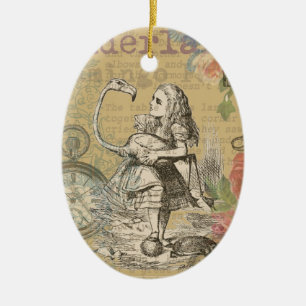 Alice Avonturen Wonderland Flamingo Klassieker Keramisch Ornament