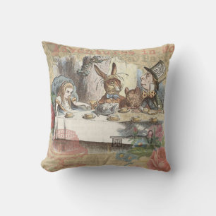 Alice Avonturen Wonderland Gekke Thee Feest Kunst Kussen