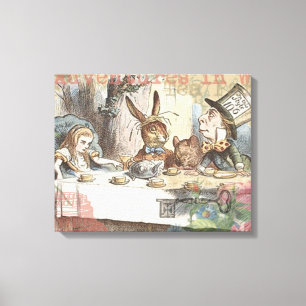 Alice Avonturen Wonderland Gekke Theepartij Kunst Canvas Afdruk