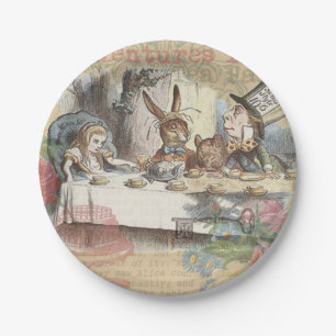 Alice Avonturen Wonderland Gekke Theepartij Kunst Papieren Bordje