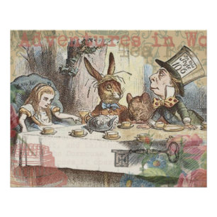 Alice Avonturen Wonderland Gekke Theepartij Kunst Perfect Poster