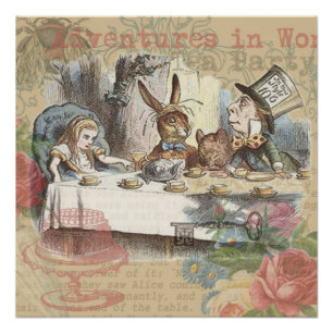 Alice Avonturen Wonderland Gekke Theepartij Kunst Perfect Poster