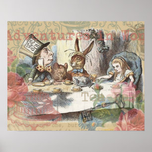 Alice Avonturen Wonderland Gekke Theepartij Kunst Poster