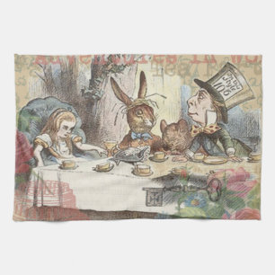 Alice Avonturen Wonderland Gekke Theepartij Kunst Theedoek
