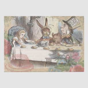 Alice Avonturen Wonderland Gekke Theepartij Kunst Tissuepapier