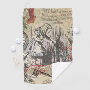 Alice Avonturen Wonderland Gordijn Klassieke Kunst Golfhanddoek