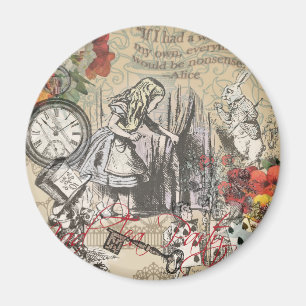 Alice Avonturen Wonderland Gordijn Klassieke Kunst Magneet