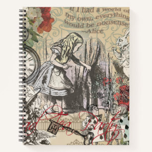 Alice Avonturen Wonderland Gordijn Klassieke Kunst Notitieboek