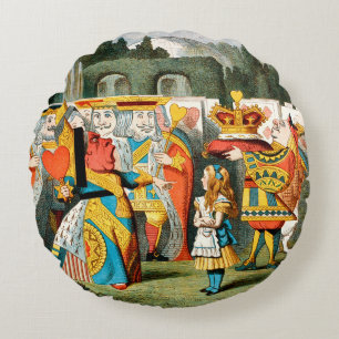 Alice Avonturen Wonderland Hartenkoningin Rond Kussen