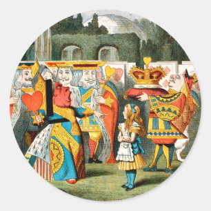 Alice Avonturen Wonderland Hartenkoningin Ronde Sticker