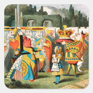 Alice Avonturen Wonderland Hartenkoningin Vierkante Sticker