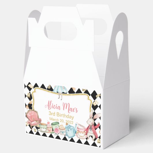 Alice Avontuur in Wonderland Favor Box Geveldoos Bedankdoosjes (Geopend)