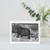 Alice B. Woodward: Briefkaart van elasmotherium (Staand voorkant)