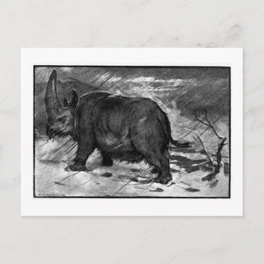 Alice B. Woodward: Briefkaart van elasmotherium (Voorkant)