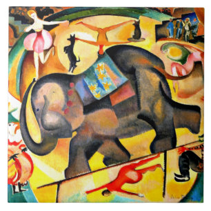 Alice Bailly - Het olifant, mooi kunstschilderij, Tegeltje