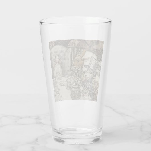 Alice Birthday Unverjaardagskonijn Hatter Party Glas (Achterkant)