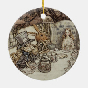 Alice Birthday Unverjaardagskonijn Hatter Party Keramisch Ornament