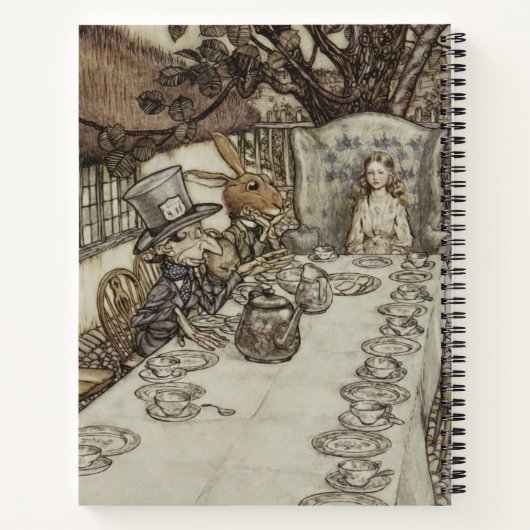 Alice Birthday Unverjaardagskonijn Hatter Party Notitieboek (Achterkant)