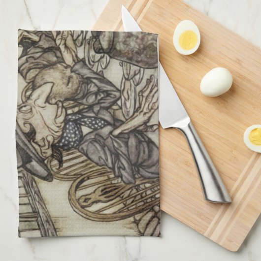 Alice Birthday Unverjaardagskonijn Hatter Party Theedoek (Quarter Fold)