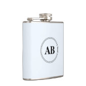 Alice blauwe vaste kleur met monogram heupfles (Rechts)